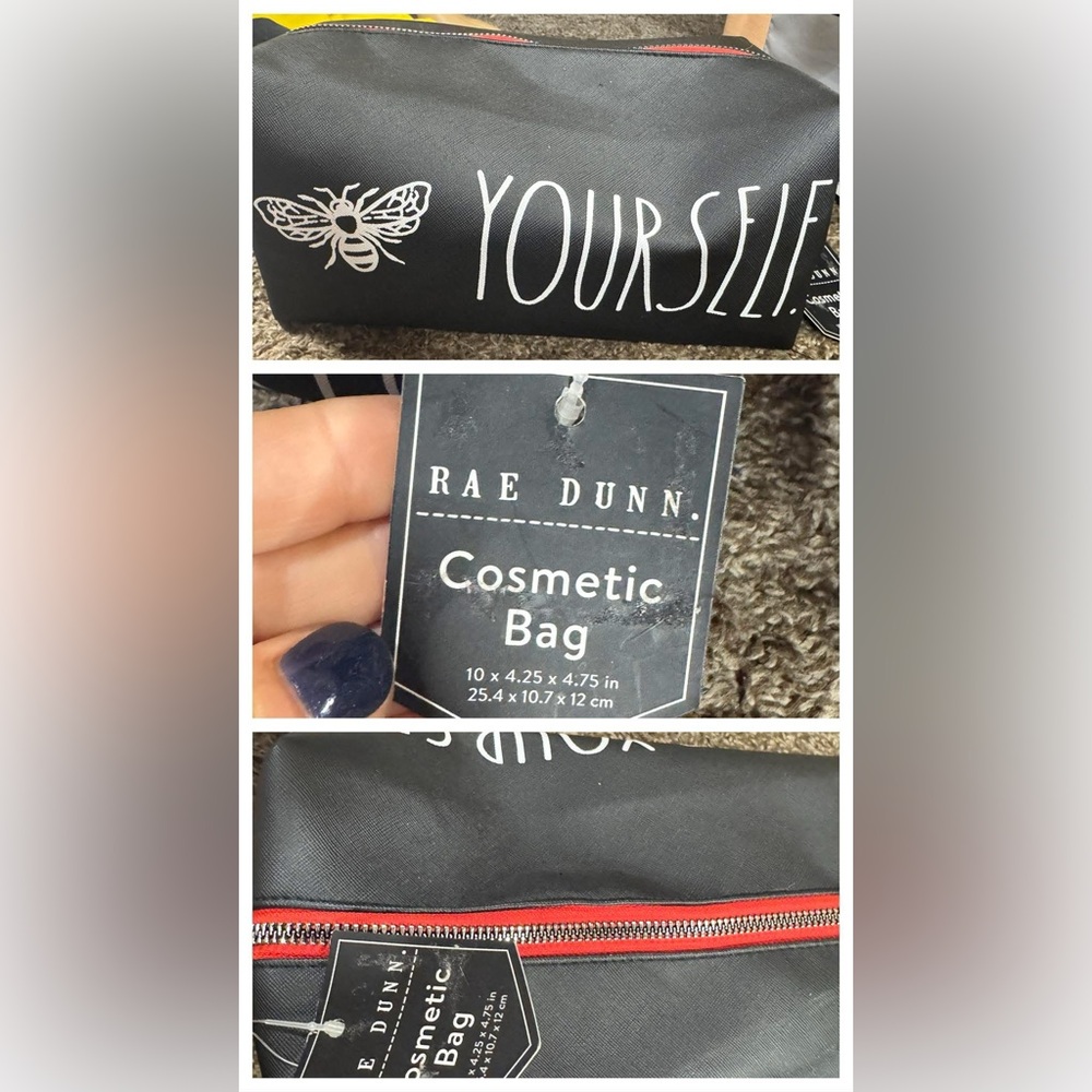 Rae Dunn Black Toiletry Bag Essential Organizer